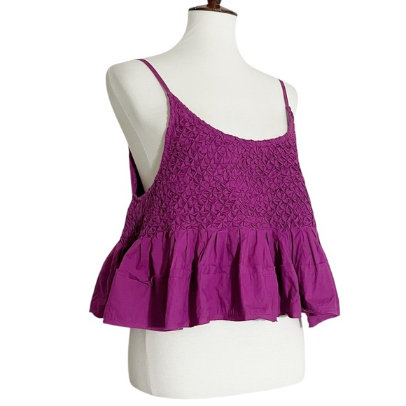 Anthropologie Smocked Swing‎ Tank Top Sleeveless Ruffle Size XL - Picture 5 of 11